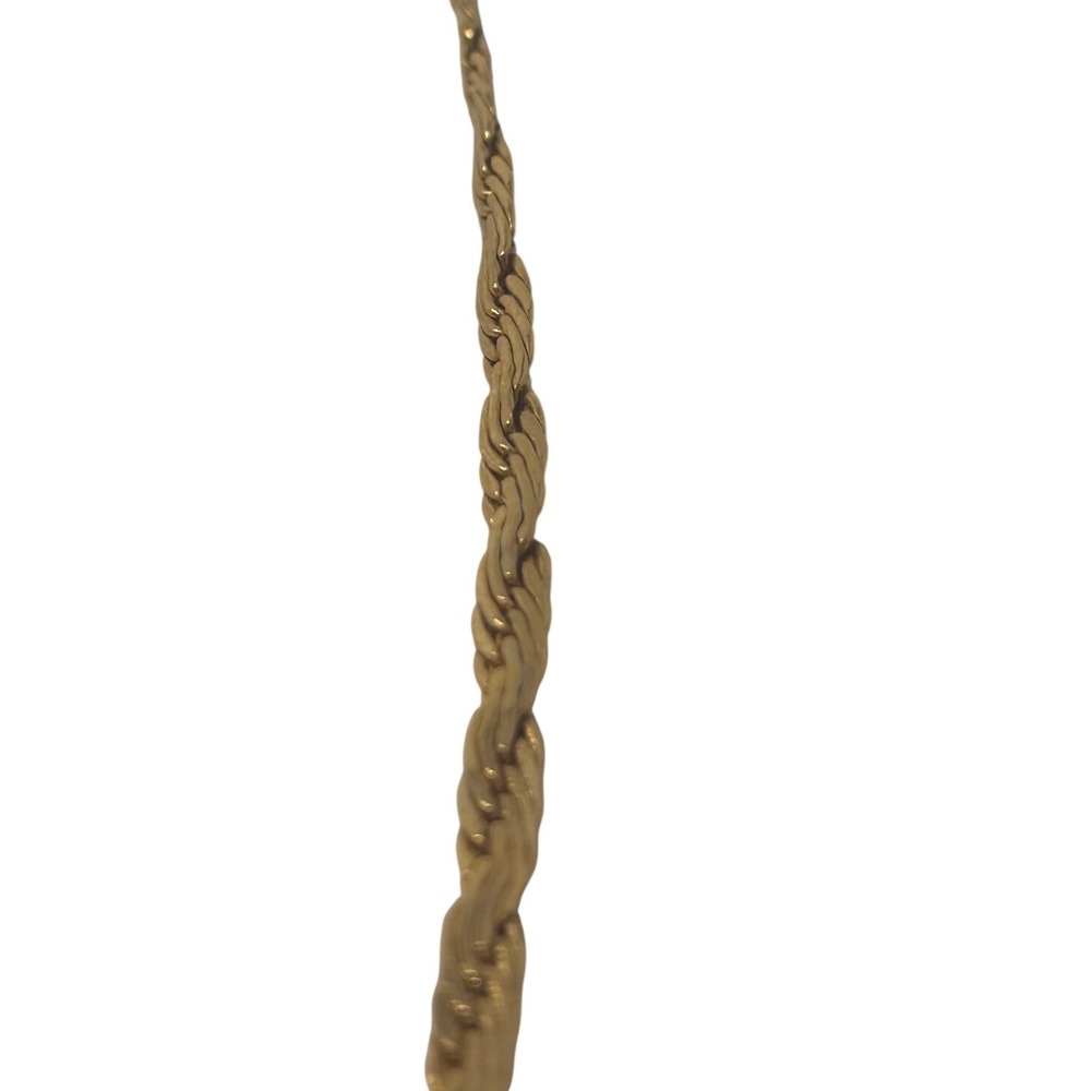 Vintage 24KGP Gold Plated Braided Twisted Rope Chain Necklace 23 Inch Minimalist - Picture 4 of 6